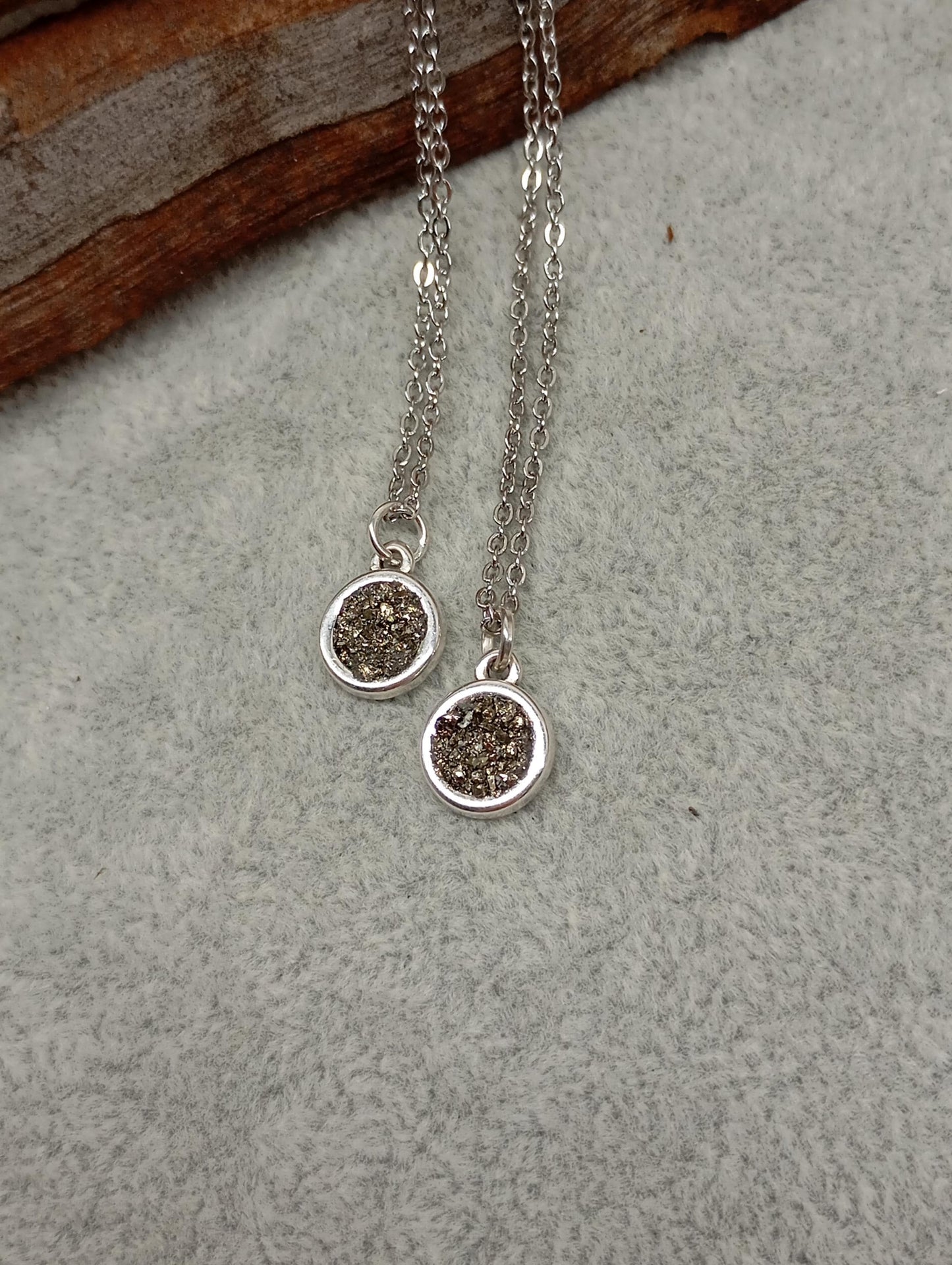 Raw Pyrite Cubes Pendant Necklace, wealth stone, healing, protection, tiny, dainty adjustable chain necklace, gift for woman