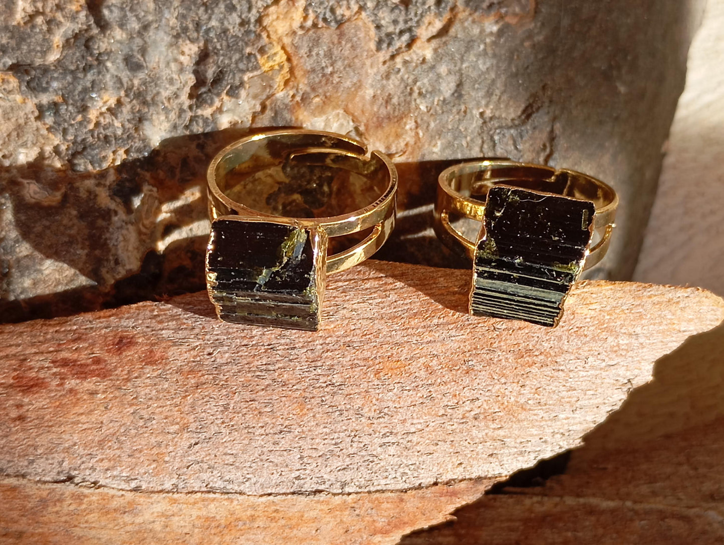 Raw Black Tourmaline adjustable  finger ring, gemstone, Reiki,antique, fashion dainty elegant women , evil eye protection stone, mascot