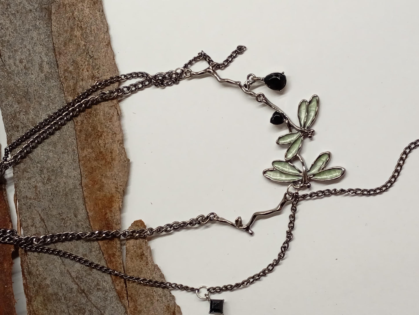 Dragonfly choker necklace exquisite gothic punk hip-hop, gun black splicing link chain choker Necklace, fashion, trendy gift