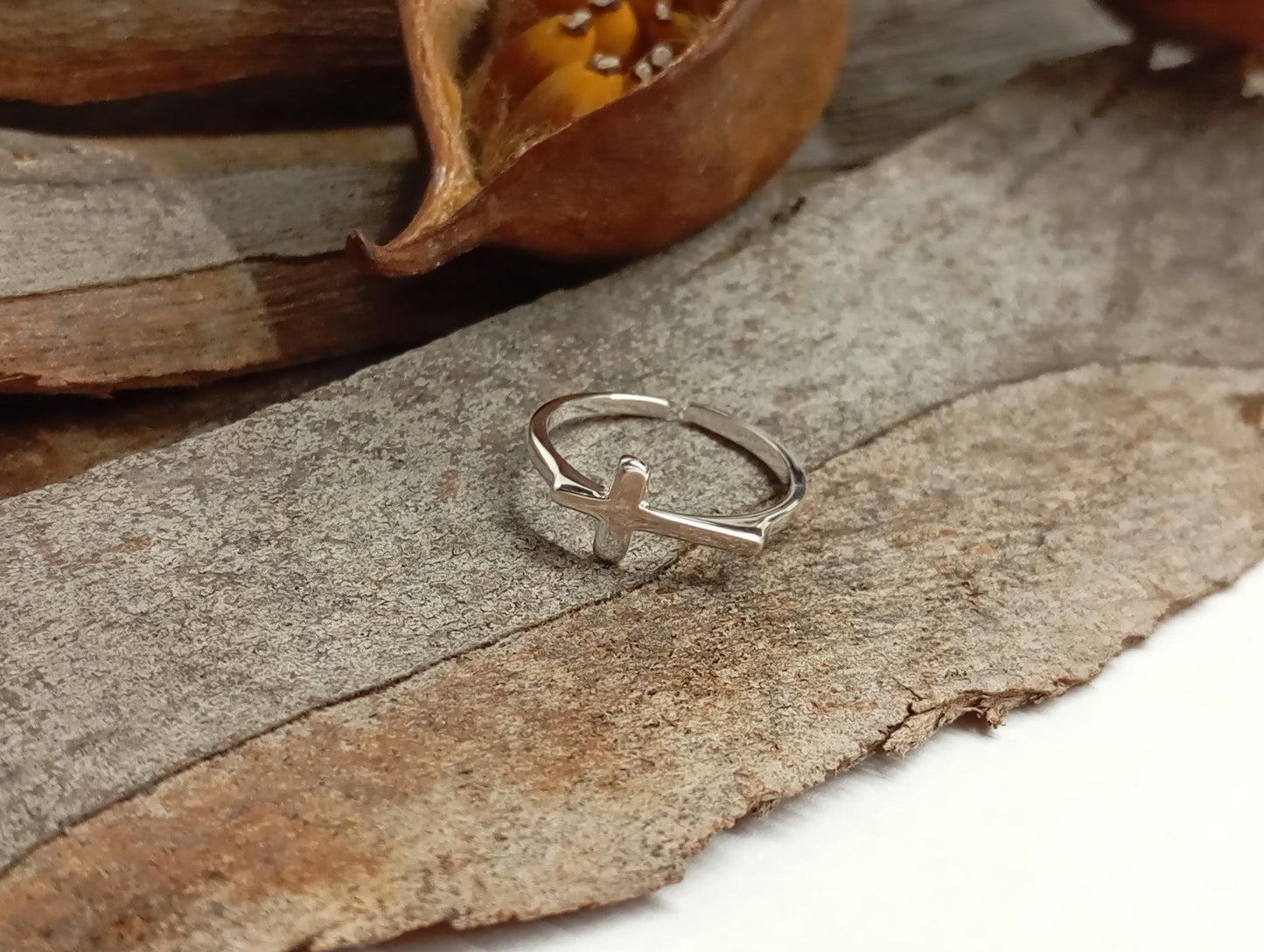 Cross ring 925 sterling silver open finger ring adjustable, charming, minimalist,dainty, church,believer,  Christian cross gift for believer