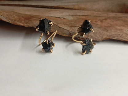 Raw black obsidian adjustable finger ring, gemstone, Reiki, fashion dainty elegant, wedding, gift for women, healing protection stone,mascot