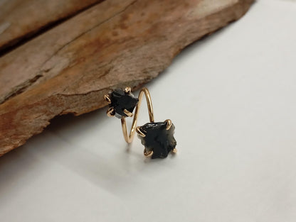 Raw black obsidian adjustable finger ring, gemstone, Reiki, fashion dainty elegant, wedding, gift for women, healing protection stone,mascot