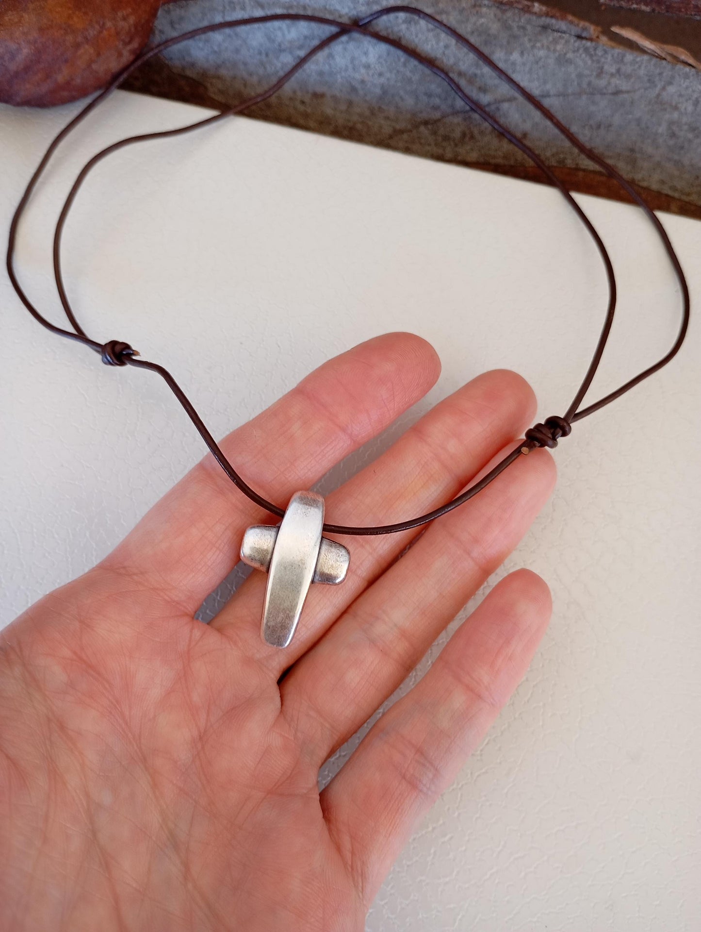 Cross Pendant Necklace, Stainless steel Cross Charms Necklace, Mens Pendant, Adjustable Leather Black Cord Necklace, Gift for him, Religious