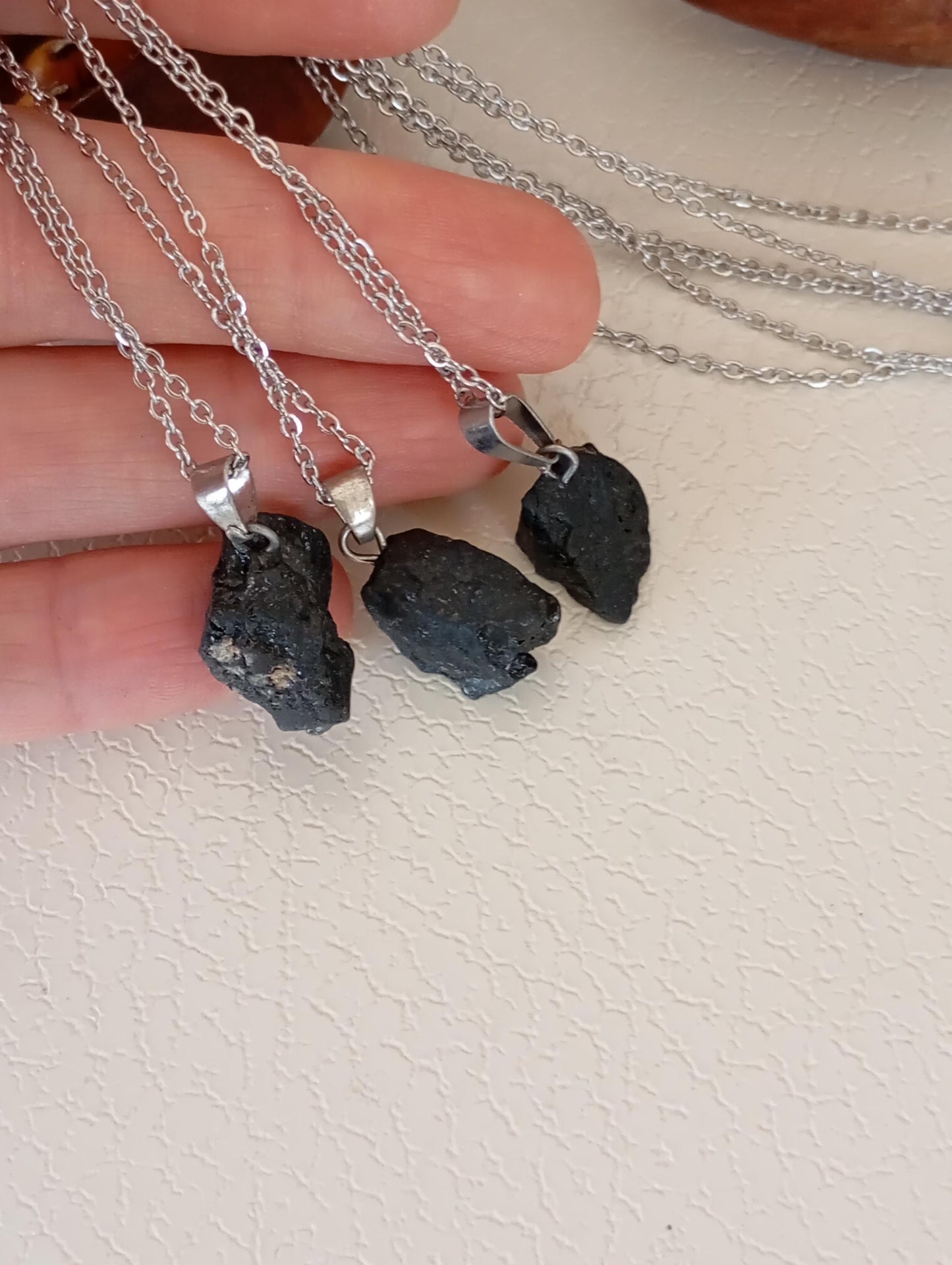 Raw Black Tourmaline Pendant Necklace, Energy Stone Necklace, Healing, evil eye Protection, Spiritual, Mascot, Reiki, Natural Gemstone