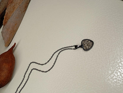 Heart pendant Raw Pyrite pendant Necklace, Wealth stone Necklace, Handmade Protection, bohemian finding, gift for girlfriend, wife