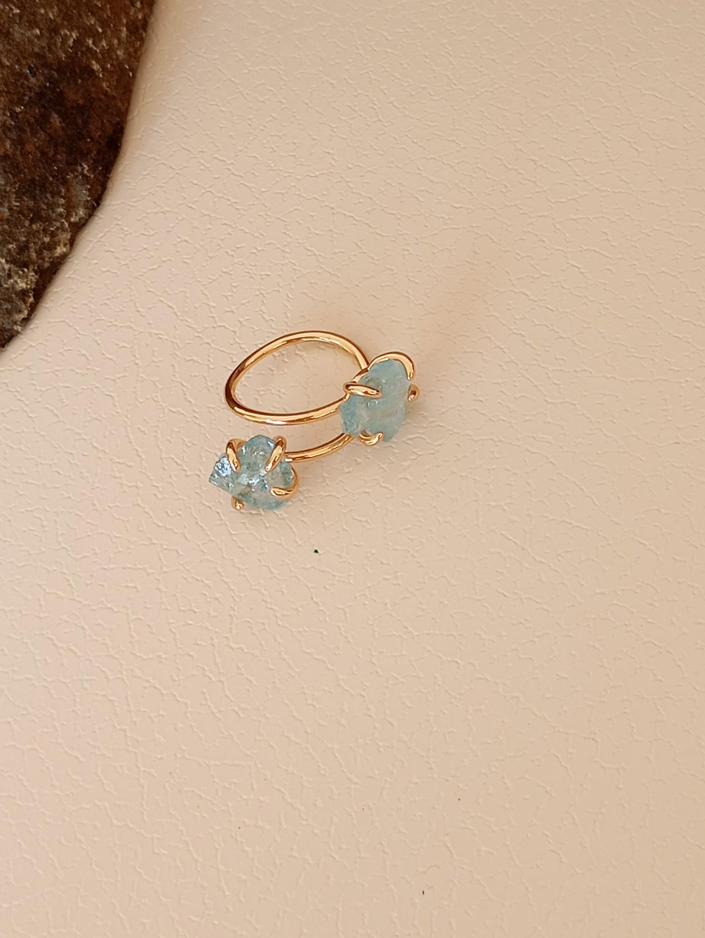 Aquamarine adjustable  finger ring, raw gemstone, Reiki, fashion dainty elegant, wedding, gift for women, healing protection stone,mascot
