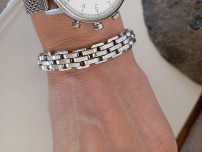 Men’s Stainless Steel Link Bracelet – Watchband Style Thick Chain