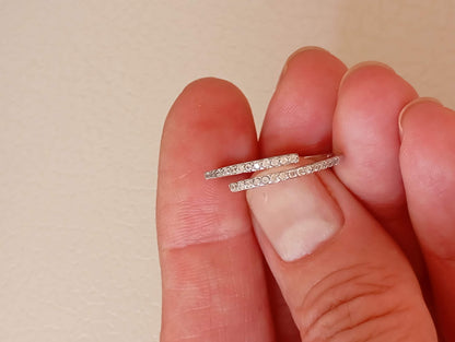 925 Sterling Silver Spiral Ring – Adjustable Open Band with Cubic Zirconia – Dainty Minimalist Wrap Ring – Elegant Gift for Her