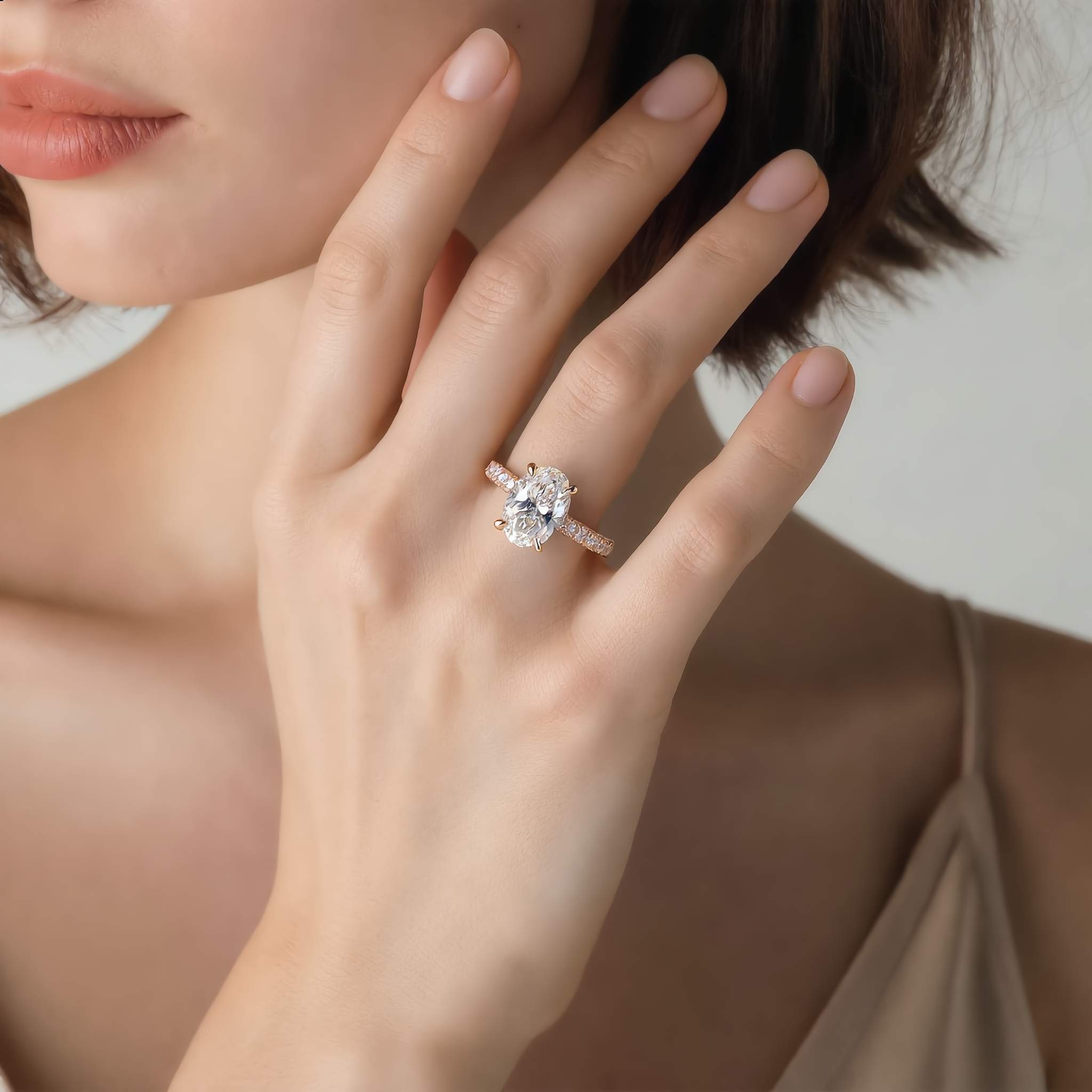Oval Cut 2CT Moissanite in 18K Gold Ring | SEÓRA