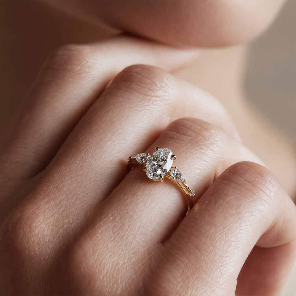 Oval Moissanite Ring 2CT in 18K Gold – Engagement Ring | SEÓRA