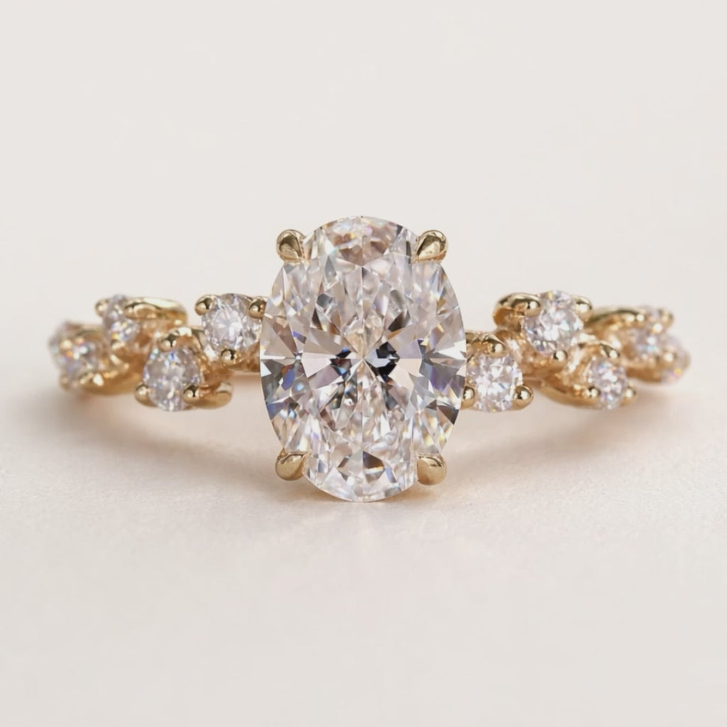 Oval Cut Moissanite in Sterling Silver Ring | SEÓRA
