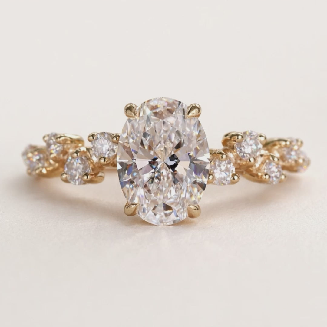 Oval Cut Moissanite in Sterling Silver Ring | SEÓRA