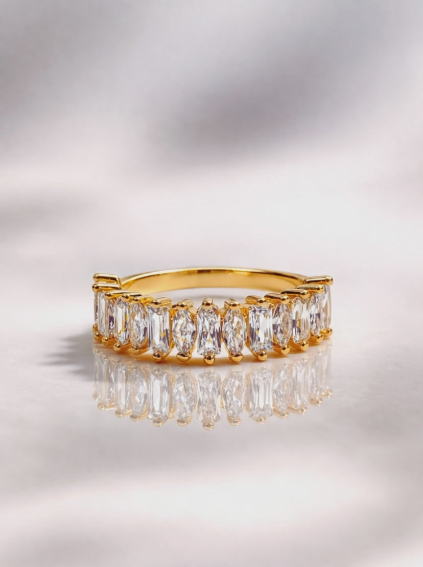 SEÓRA | Linear Rhythm CZ Brass Ring