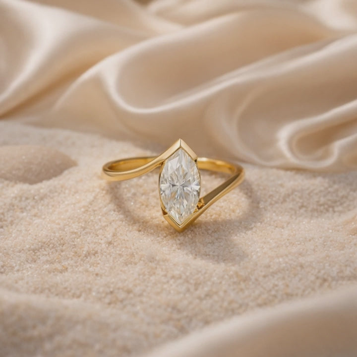 Marquis Cut 1CT Moissanite in Sterling Silver Ring | SEÓRA