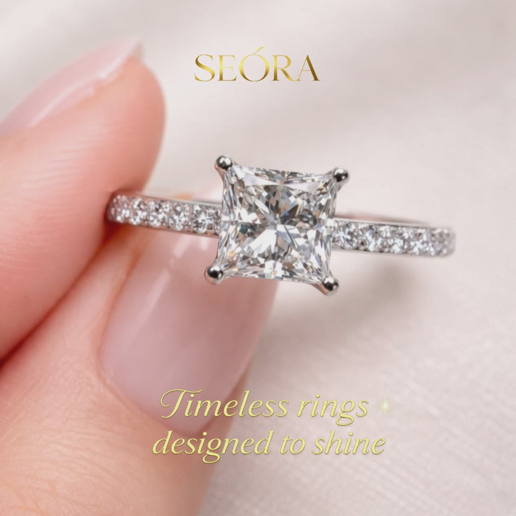 Princess Cut 2CT Moissanite 18K in Gold Ring | SEÓRA