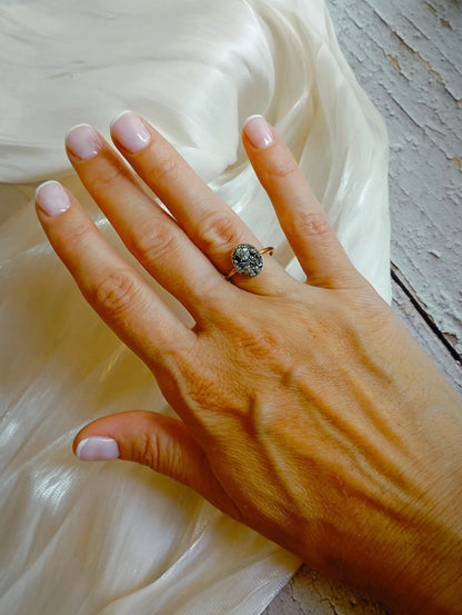 Raw Pyrite Adjustable Ring – Gold Plated Oval Boho Statement Ring