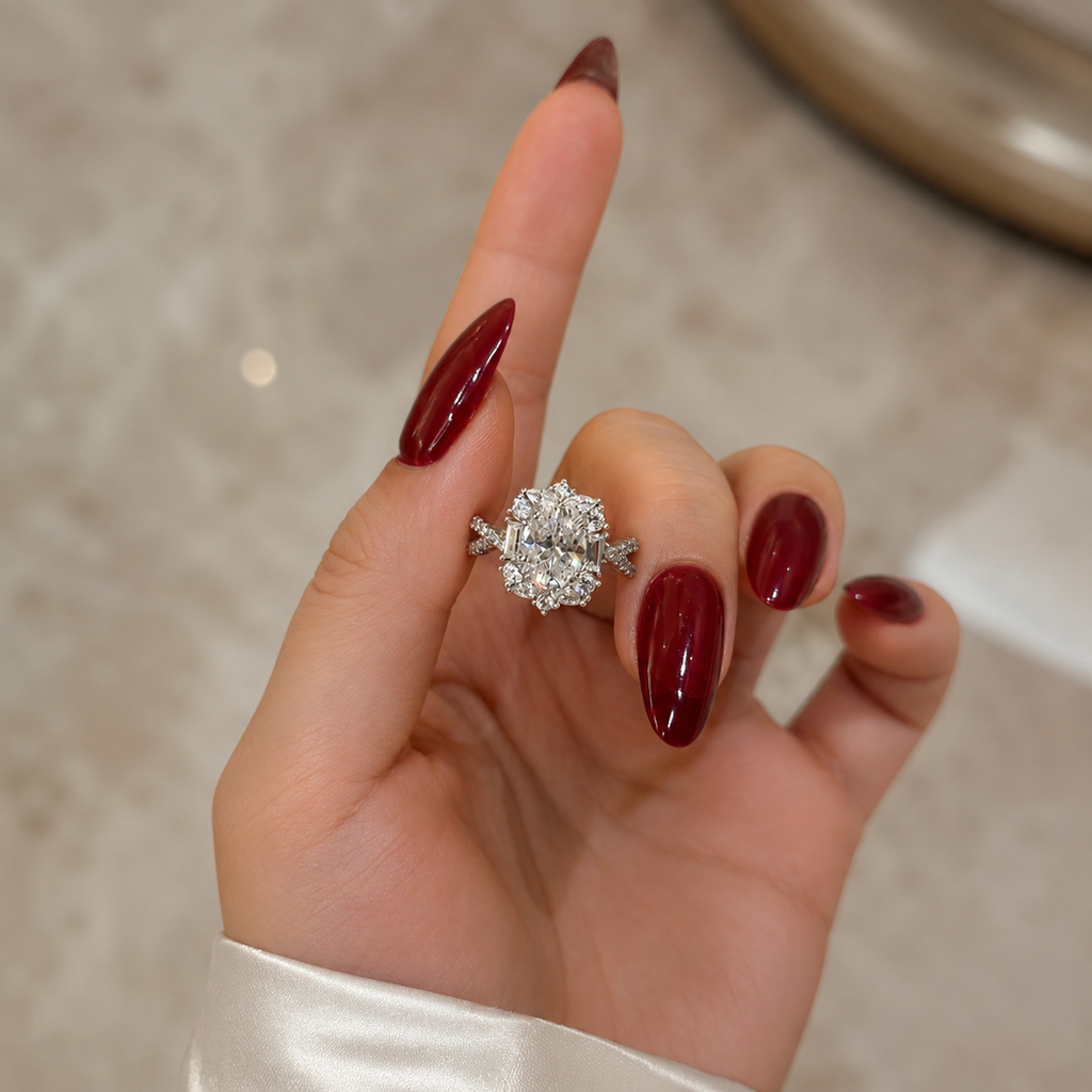 Oval 1ct Moissanite Ring – 925 Sterling Silver Engagement Ring | SEÓRA
