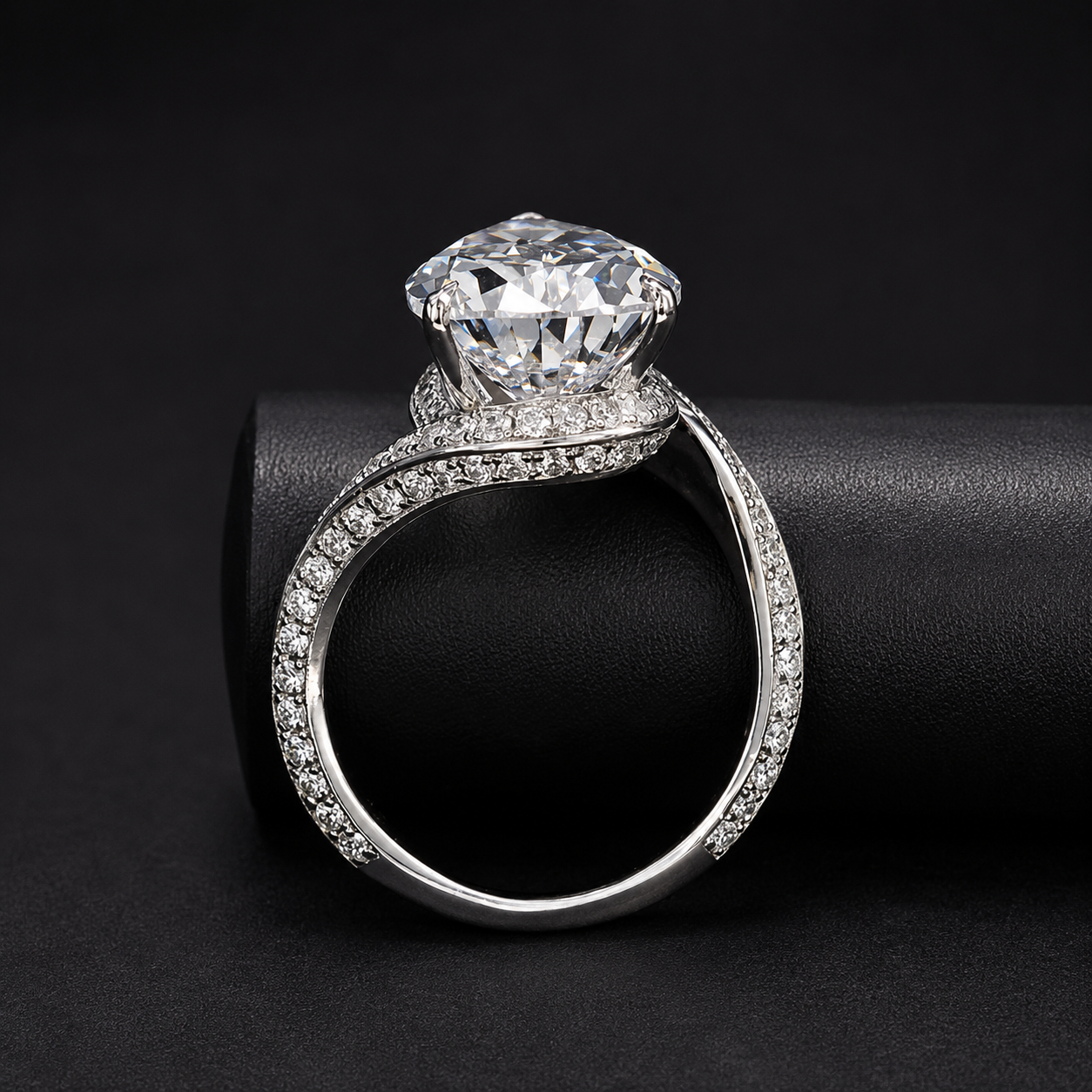 Pear Cut Halo Moissanite Ring –  Gold Band | SEÓRA
