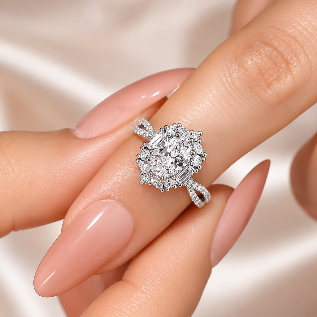 Oval 1ct Moissanite Ring – 925 Sterling Silver Engagement Ring | SEÓRA