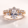 Oval Cut 2CT Moissanite in 18K Gold Bridal Ring Set | SEÓRA
