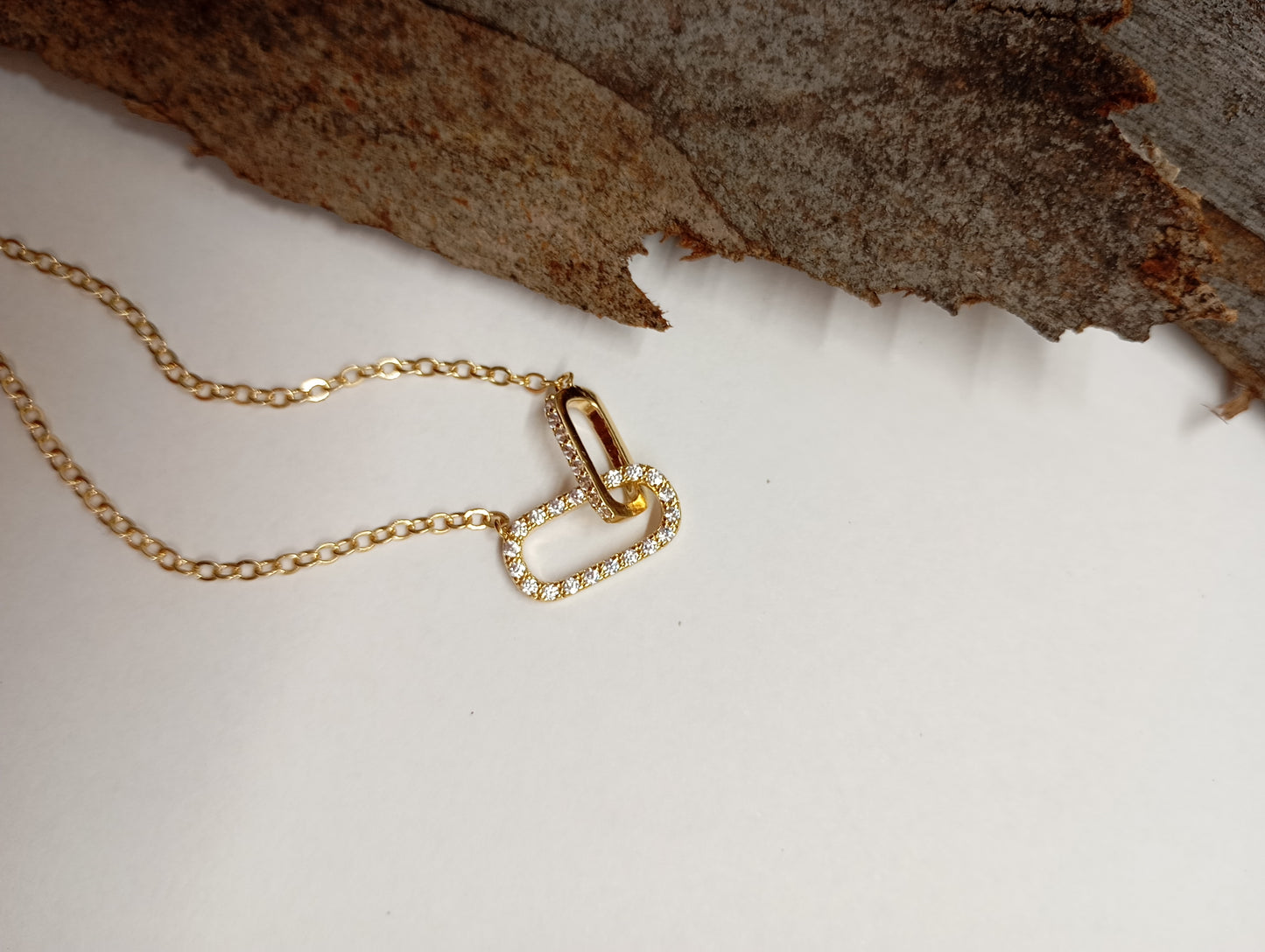 Shiny rhinestone Double circle pendant linked square Hoops, choker chain necklace for women, Charm, fashion, trend, elegant, boho, party gift