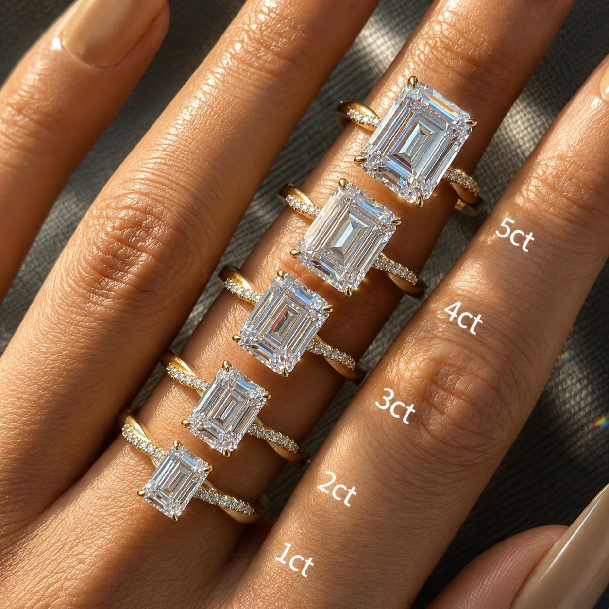 Custom Moissanite Engagement Ring | 1–6 CT | All Stone Cuts | 925 Sterling Silver | SEÓRA