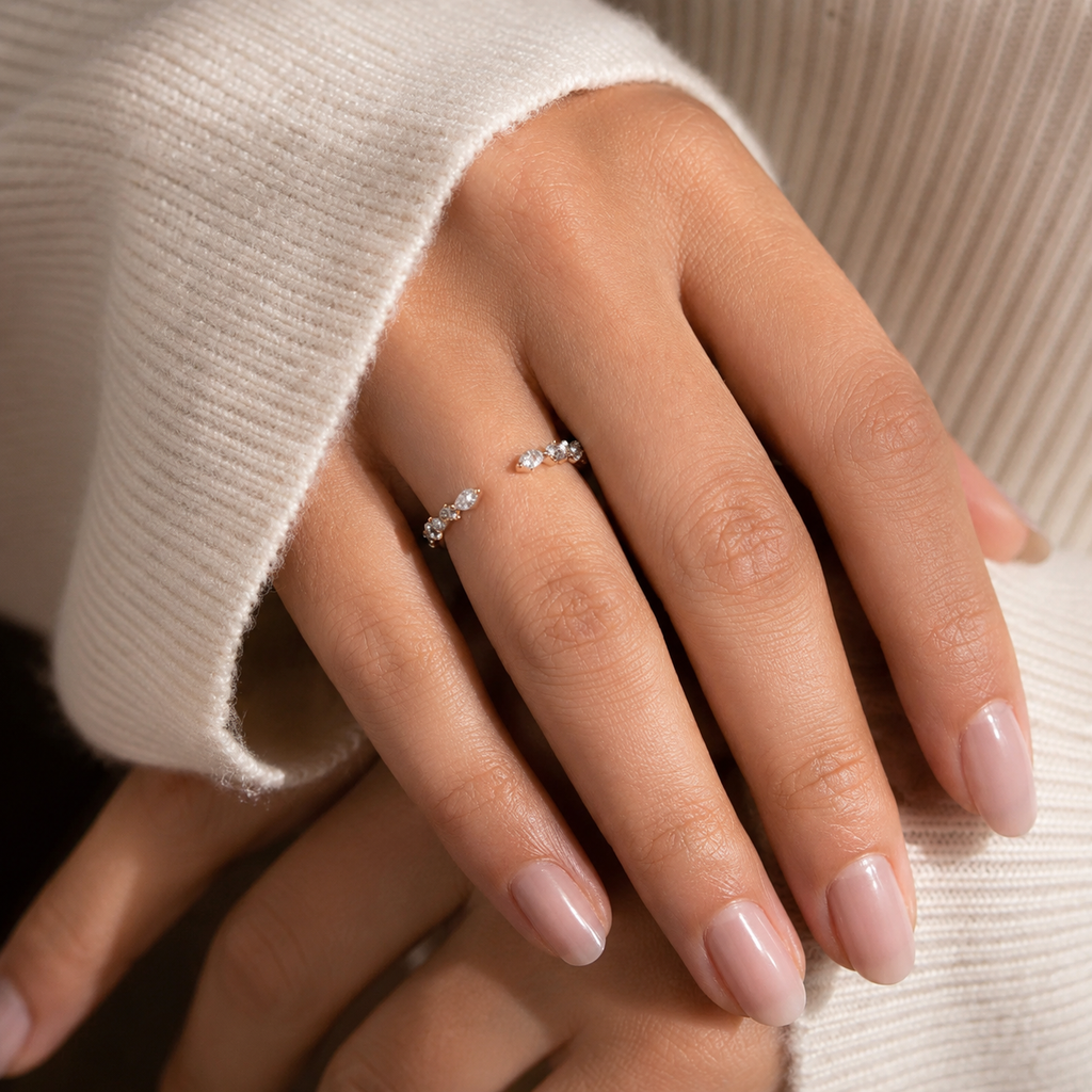 Open Marquise Moissanite Ring in 18K Gold | SEÓRA