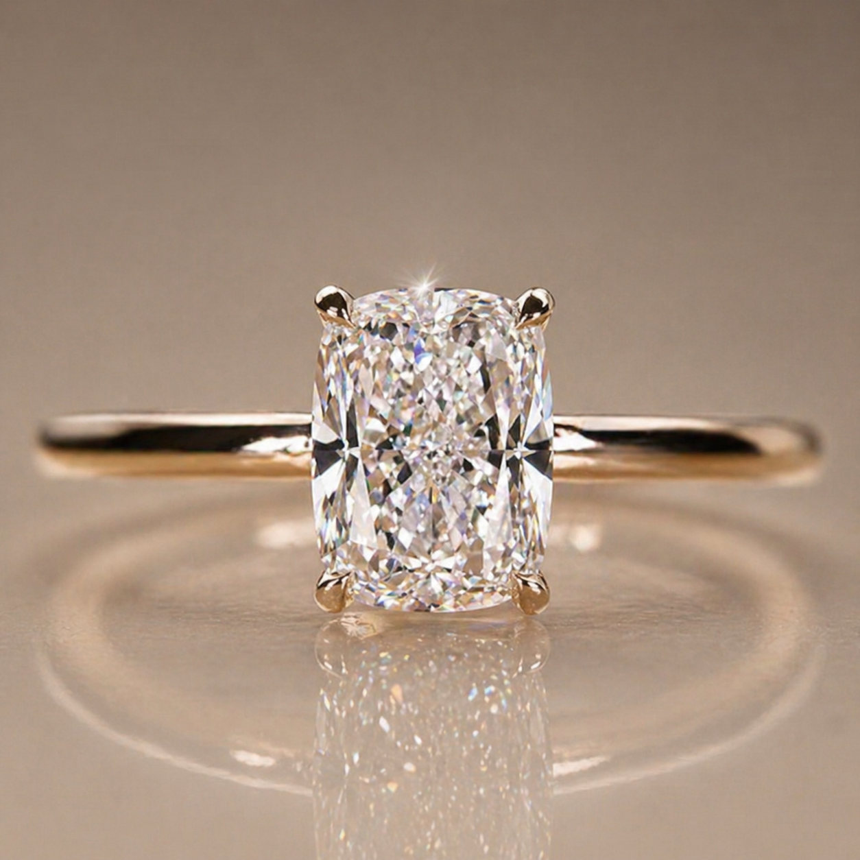 Custom Cut Solitaire 18K Gold or Silver Ring | SEÓRA