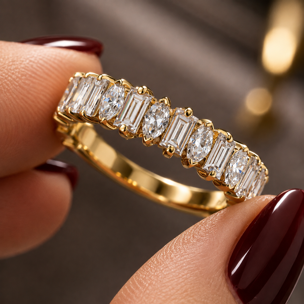 SEÓRA | Linear Rhythm CZ Brass Ring