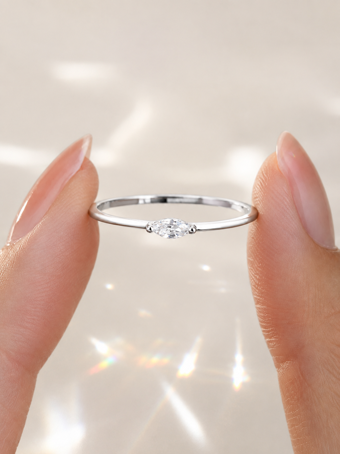 Marquis Cut Zircon in Silver Ring | SEÓRA