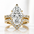 5 Carat Marquise Moissanite Bridal Set in Silver | Five Stone Engagement Ring Set