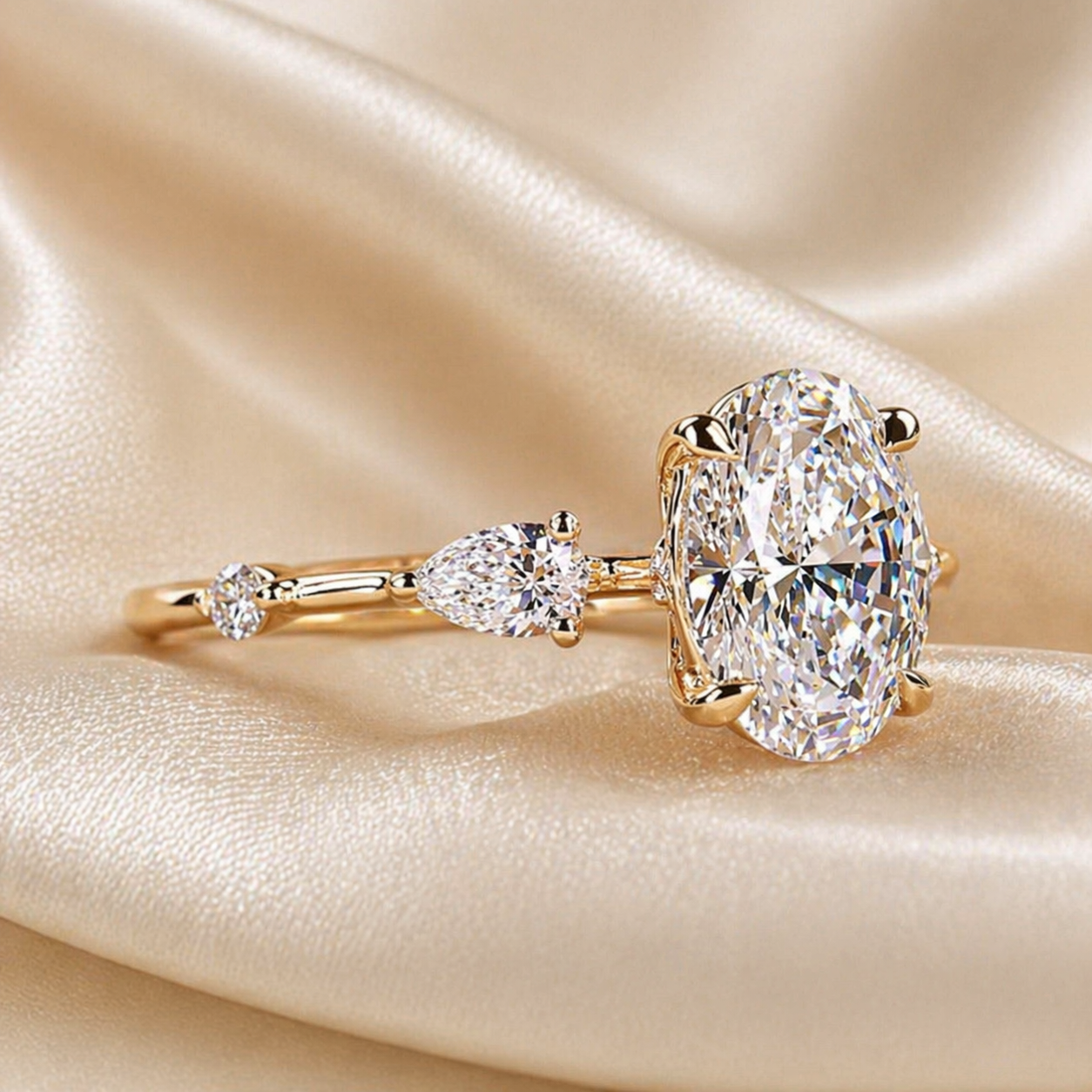 Oval Moissanite Ring 2CT in 18K Gold – Engagement Ring | SEÓRA