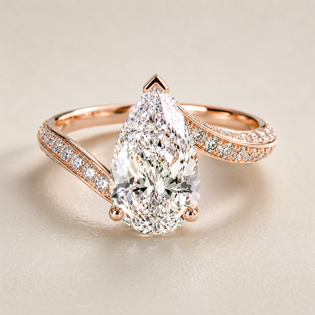 Pear Cut Halo Moissanite Ring –  Silver Band | SEÓRA