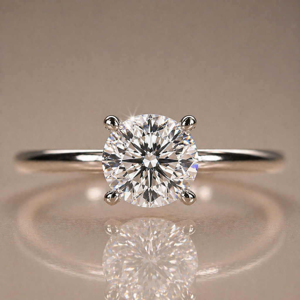 Custom Cut Solitaire 18K Gold or Silver Ring | SEÓRA