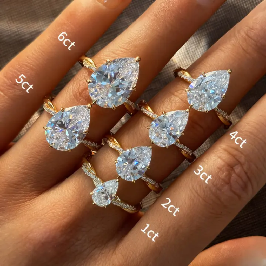 Pear Cut 2CT Moissanite Sterling Silver Ring  | SEÓRA