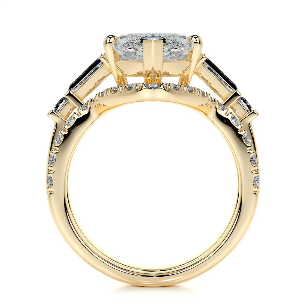 5 Carat Marquise Moissanite Bridal Set in Silver | Five Stone Engagement Ring Set