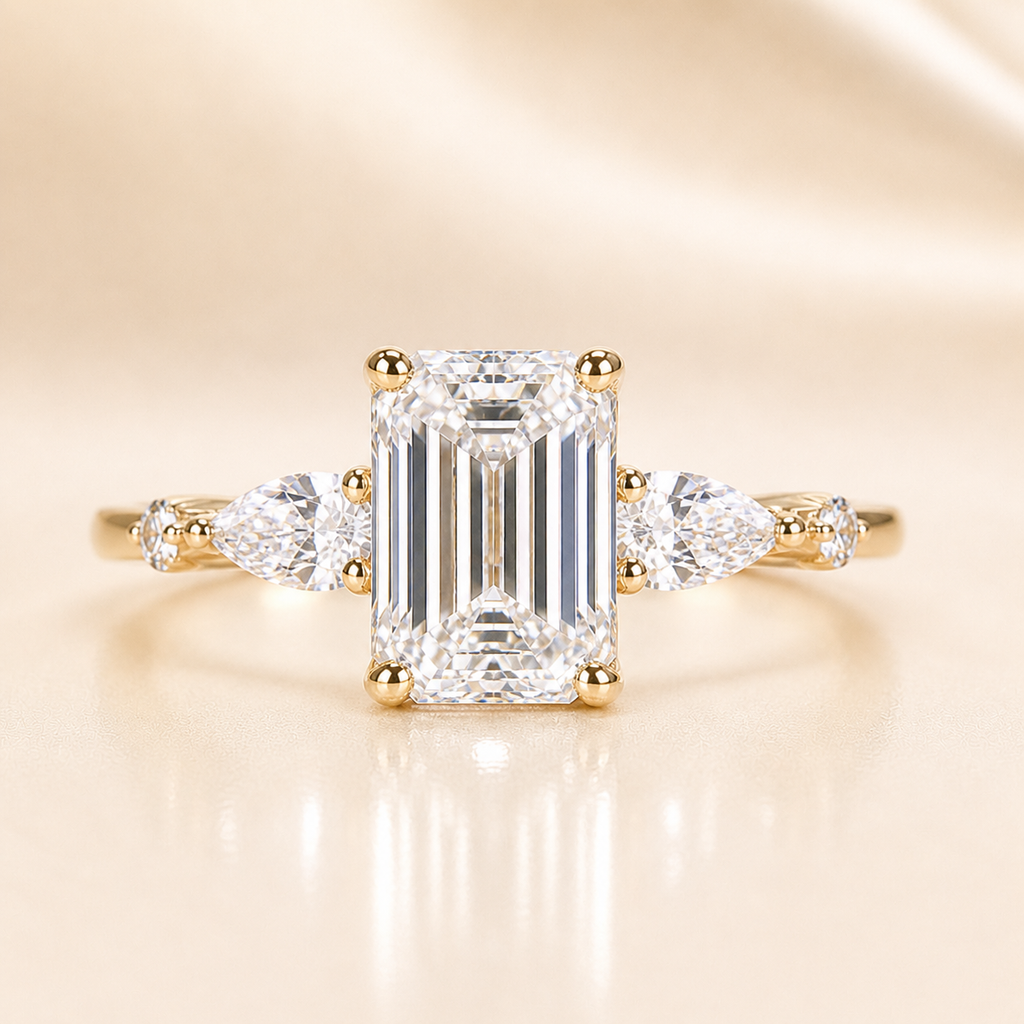 Emerald Cut Moissanite Ring 2CT in Gold – Engagement Ring | SEÓRA