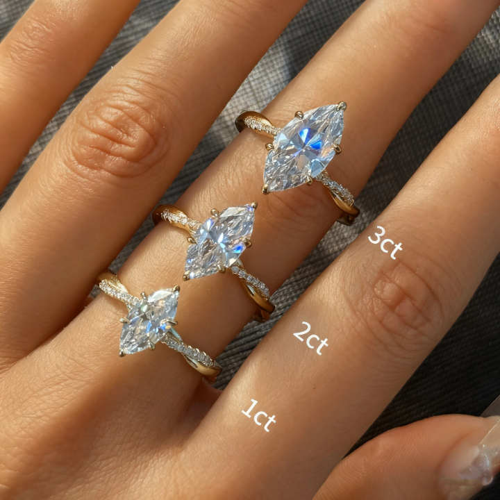 Marquise 2CT Moissanite in 18K Gold Ring | SEÓRA