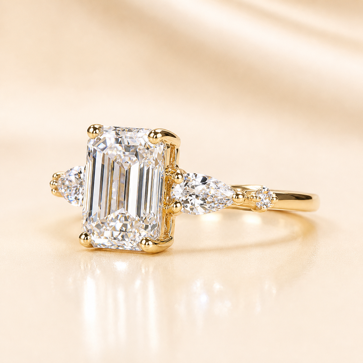Emerald Cut Moissanite Ring 2CT in Sterling Silver– Engagement Ring | SEÓRA