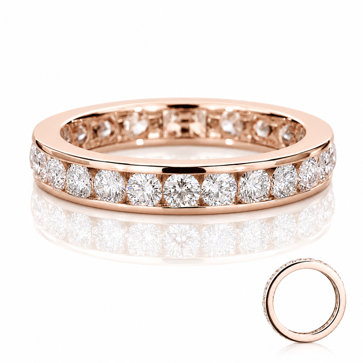 Moissanite Eternity Ring | 925 Sterling Silver Wedding Band | Anniversary Ring