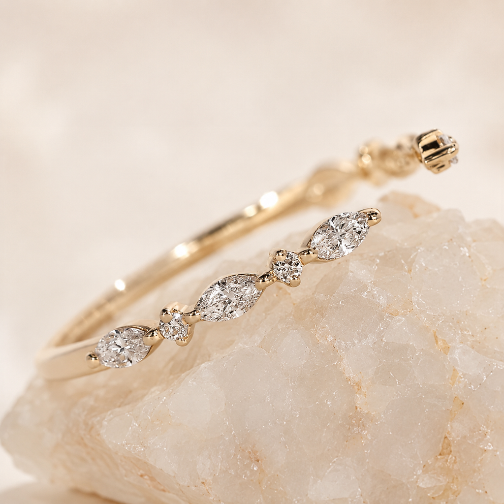 Open Marquise Moissanite Ring in 18K Gold | SEÓRA