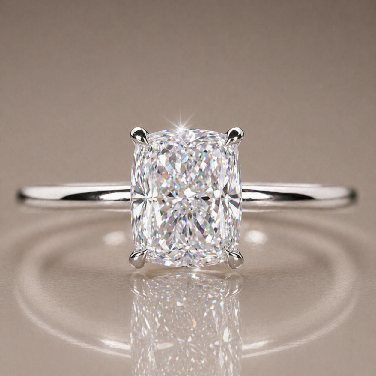 Custom Cut Solitaire 18K Gold or Silver Ring | SEÓRA