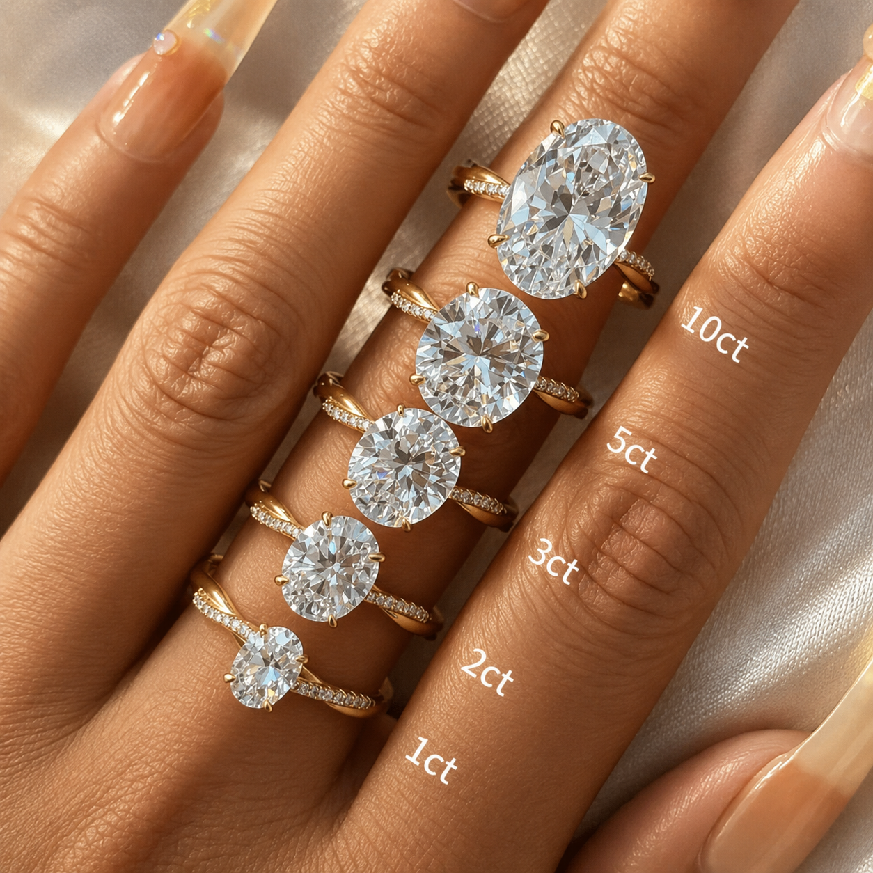 Custom Moissanite Engagement Ring | 1–6 CT | All Stone Cuts | 925 Sterling Silver | SEÓRA