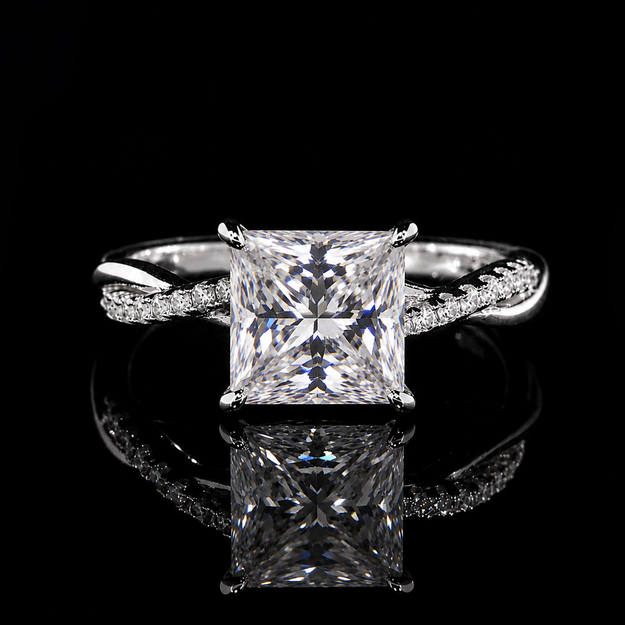 Custom Moissanite Engagement Ring | 1–6 CT | All Stone Cuts | 925 Sterling Silver | SEÓRA