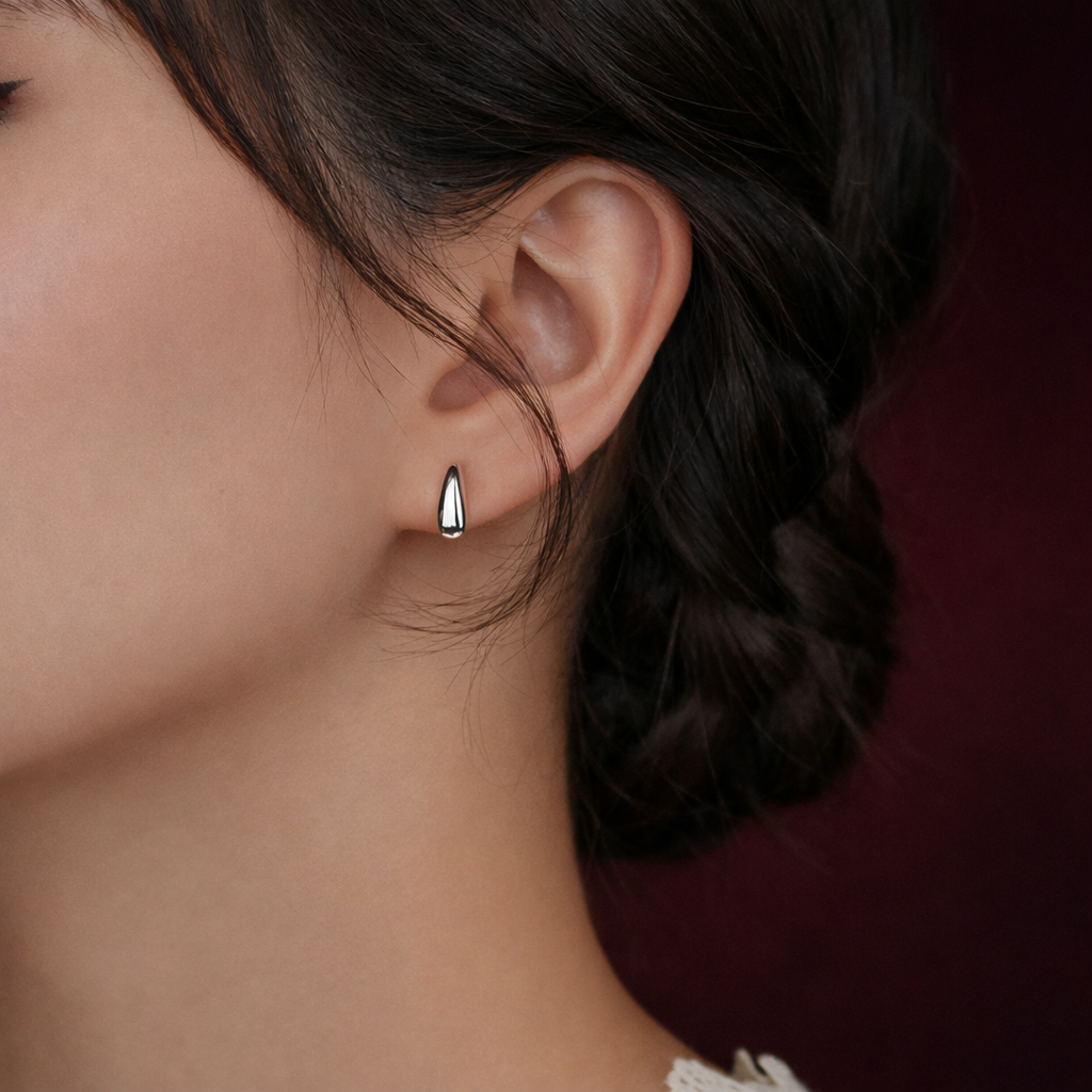 Pure Drop in Sterling Silver Stud Earrings |SEÓRA