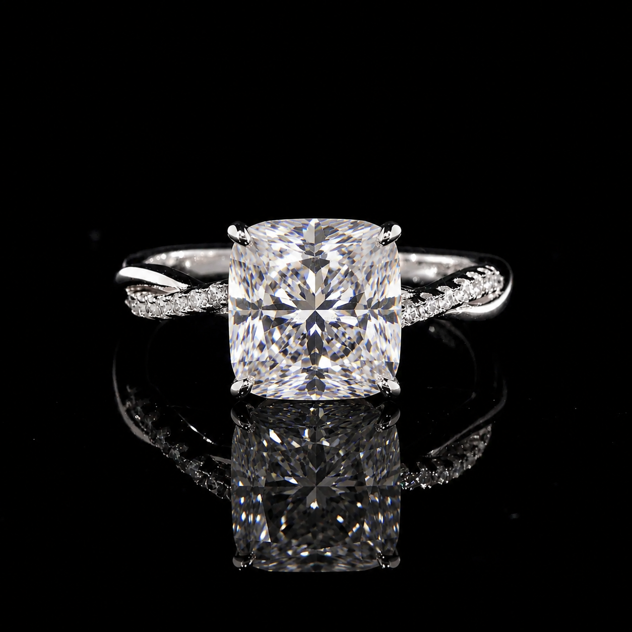Custom Moissanite Engagement Ring | 1–6 CT | All Stone Cuts | 925 Sterling Silver | SEÓRA