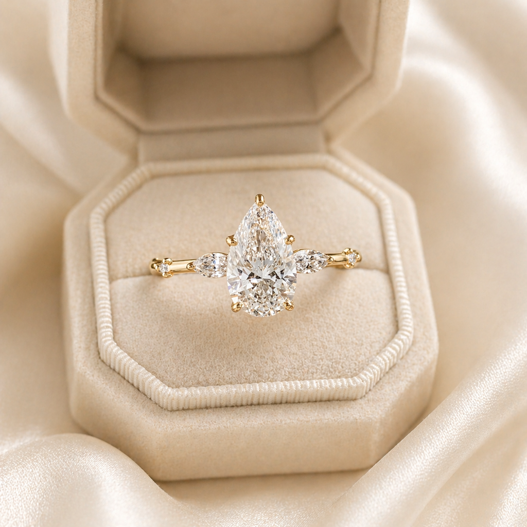 Pear Moissanite Ring 2CT in 18K Gold – Engagement Ring | SEÓRA