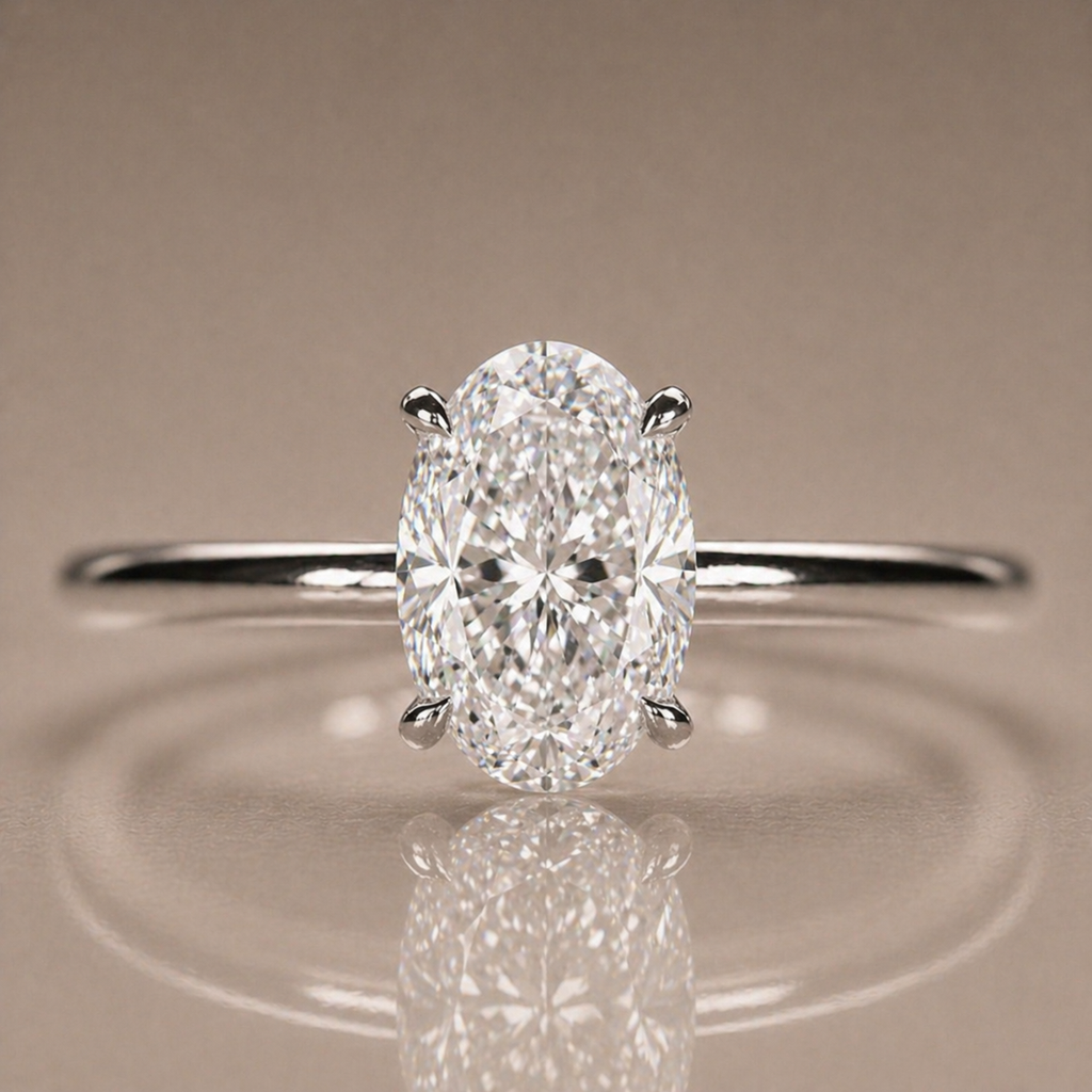 Custom Cut Solitaire 18K Gold or Silver Ring | SEÓRA