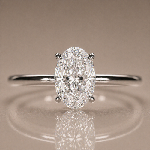 Custom Cut Solitaire 18K Gold or Silver Ring | SEÓRA