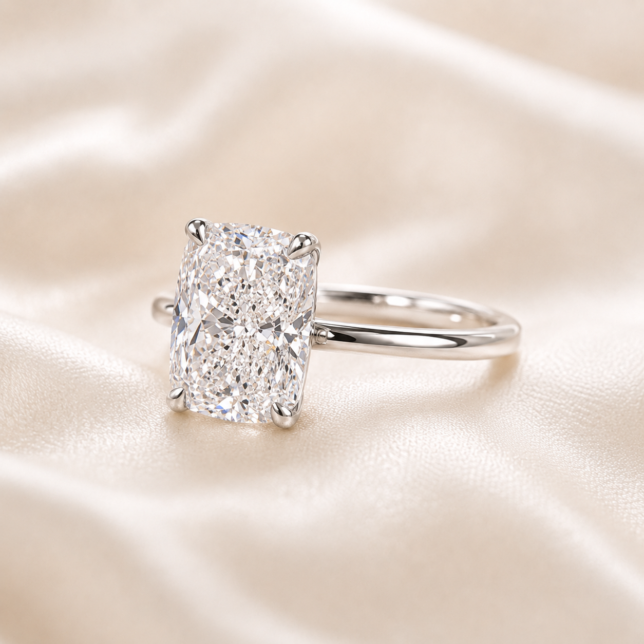 4CT Radiant Moissanite Solitaire Ring in Silver | SEÓRA